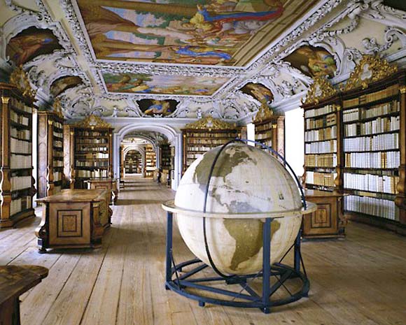 Kremsmuenster Abbey Library, Kremsmunster, Austria