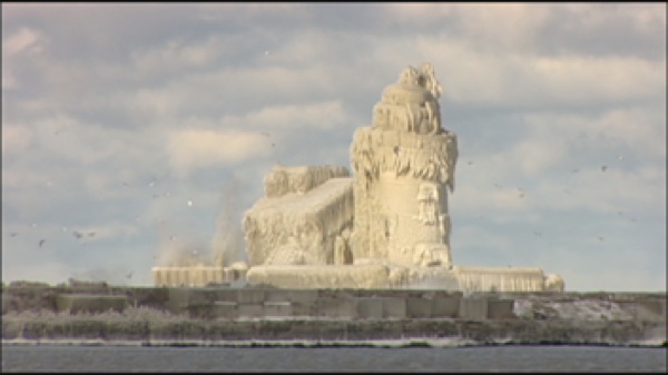 Cleveland Frozen Lighthouse - Ohio Lake Eerie - Iced Over Lighthouse