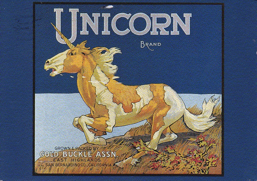Unicorn Orange Crate Label - Atlas Obscura Postcards - Blog